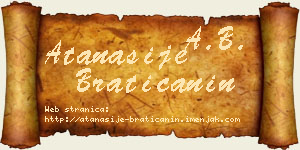 Atanasije Bratičanin vizit kartica